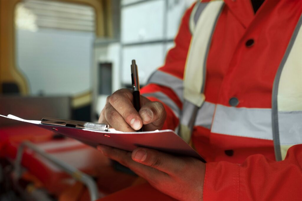 Bombeiro AVCB CLCB documentando laudo da SRZ Consultoria em Eunápolis